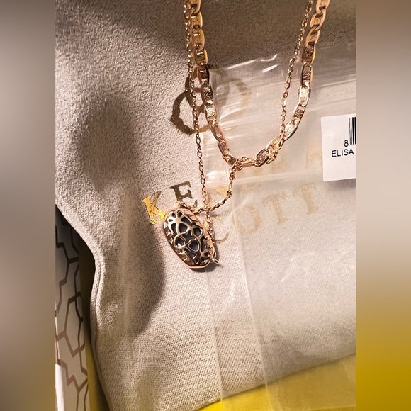 Elisa Rose Gold Multi Strand Drusy Necklace - Picture 6 of 13